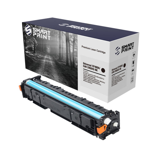 Toner Smart Print Compatible CF400A / CRG-045 Noir – Jusqu’à 1 500 Pages | HP Color LaserJet Pro M252 / M277 & Canon i-SENSYS LBP611 / MF633