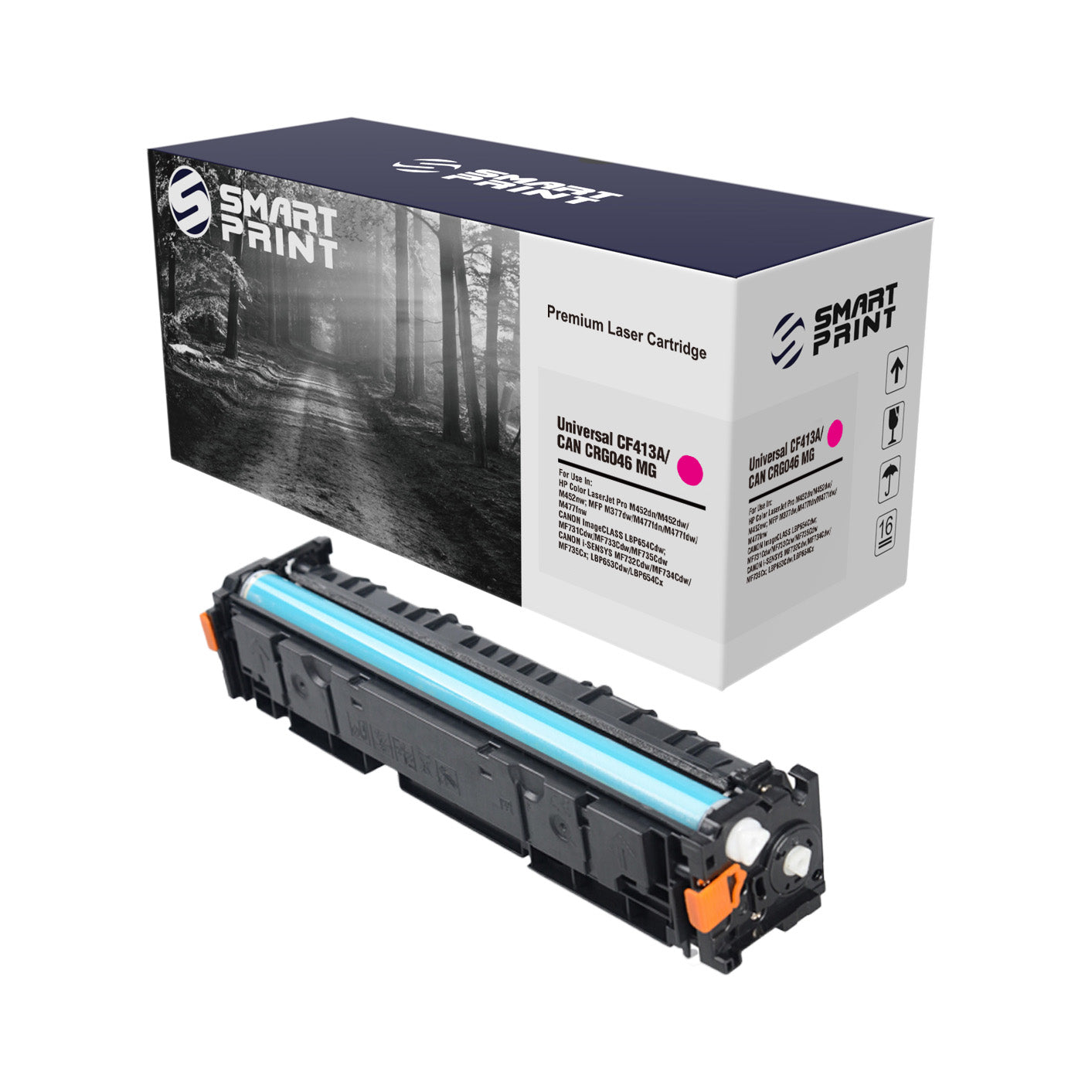 Toner Smart Print Compatible CF413A (410A) / CRG-046 Magenta – Jusqu’à 2 300 Pages | HP Color LaserJet Pro M452 / MFP M477 & Canon i-SENSYS LBP653 / MF732