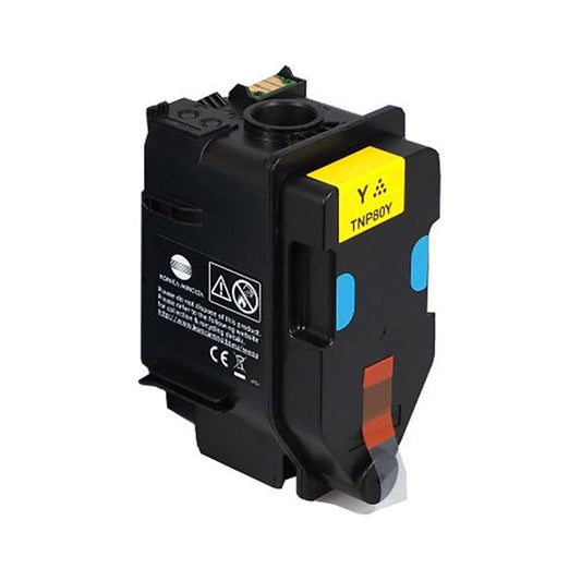 Toner Konica Minolta TNP80 Jaune Original – Couleurs Vives et Impression Haute Qualité