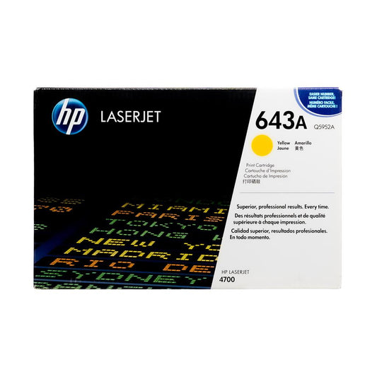 Toner HP 643A (Q5952A) Jaune Original – Cartouche Haute Capacité