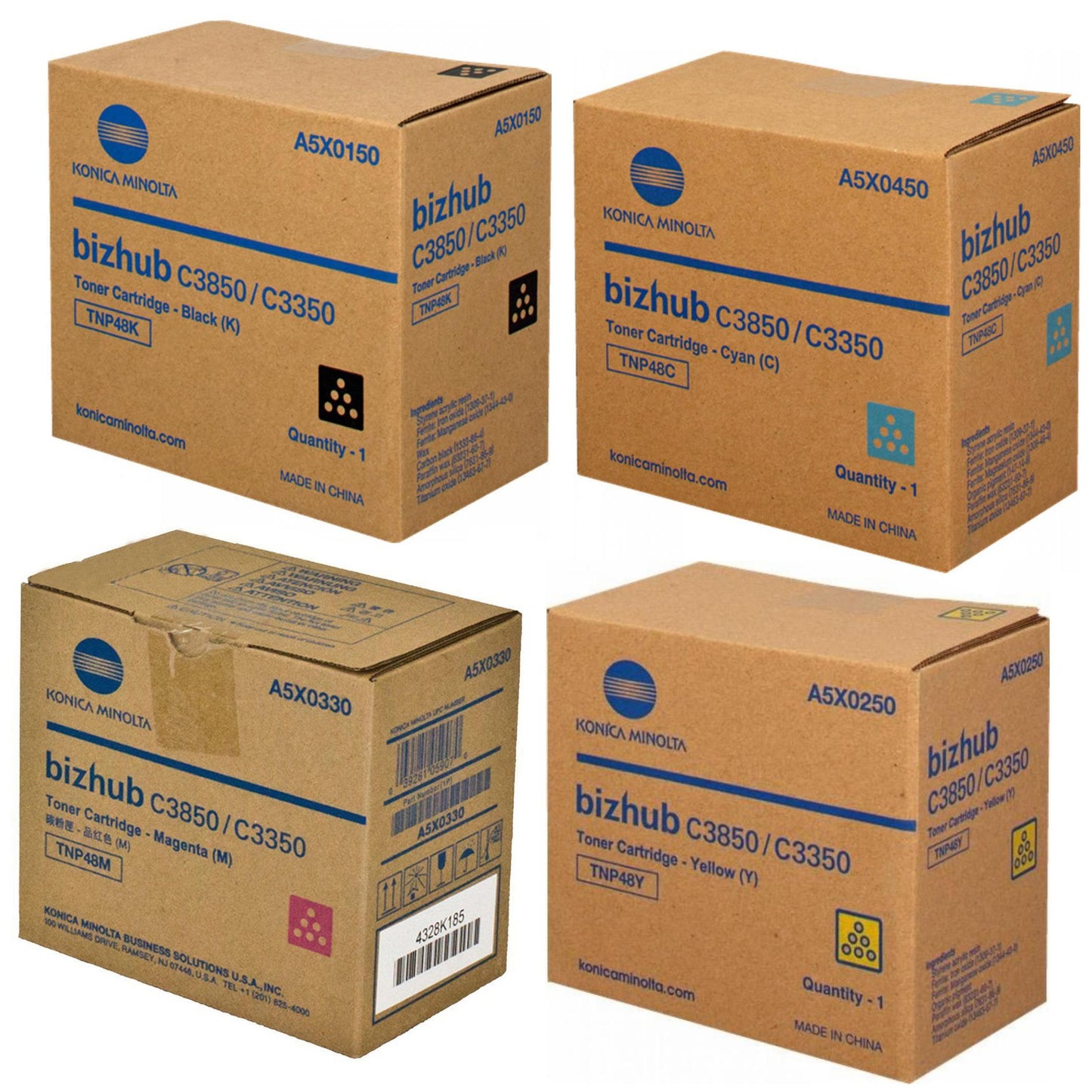 Toner Konica Minolta Bizhub C3850 Noir et Couleurs – Haute Qualité et Performance Professionnelle